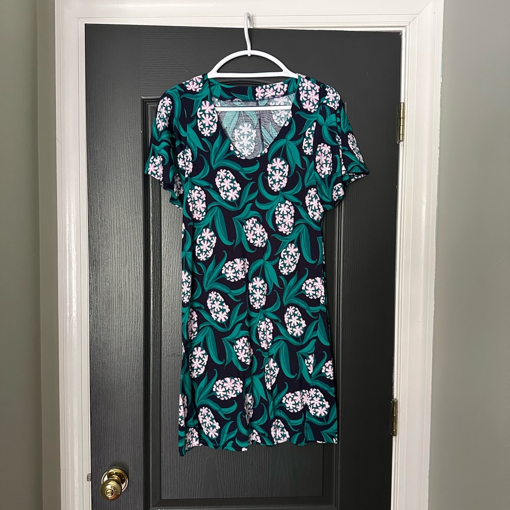 Draper James Teal and Pink Floral Dress | Size M